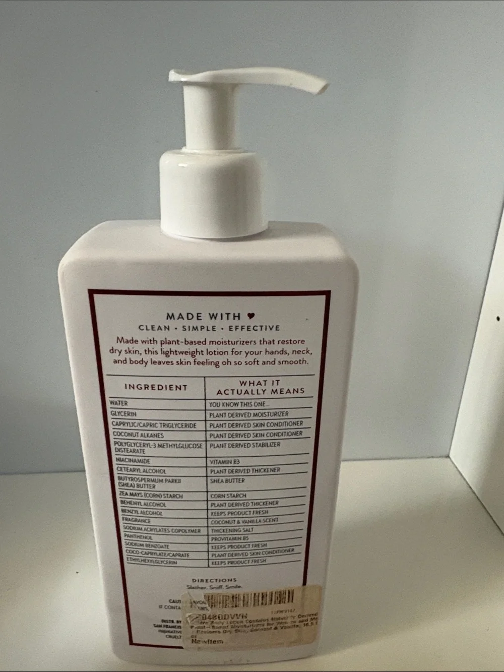 Native Moisturizing Lotion Coconut & Vanilla - White with Brown Text